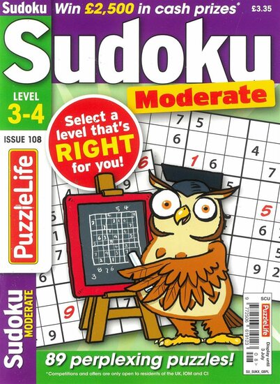 Puzzlelife Sudoku Moderate 3-4 Magazine